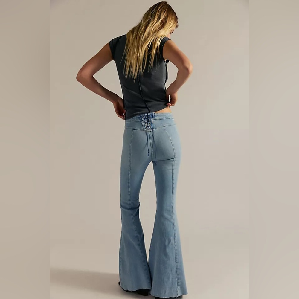 We The Free CRVY Super High-Rise Lace-Up Flare Jeans